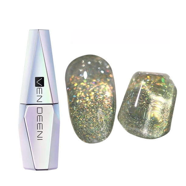 Fiudx Esmalte de Uñas En Acabado Diamante Star Sand, Color Reflectante Brillante, Brillo Duradero Hasta 30 Días, Ideal para Manicura Casera, 15 Ml.
