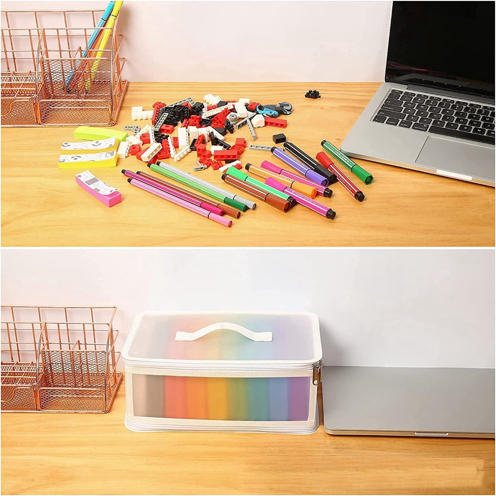 4x6 Inch Photo Storage Boxes Photo Case with Handle, 10 Inner Plastic Photo Keeper, Scrapbook Organiser Container Box