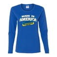 thumbnail image 2 of Made In America With Ukrainian Parts Womens Graphic Long Sleeve T-Shirt, Royal, Large, 2 of 4