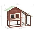 thumbnail image 4 of Pefilos 55" 2 Story Rabbit Hutch Wooden Bunny Cage Poultry Cage, Brown, 4 of 11