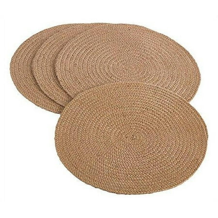 

Fennco Styles Jute Natural Design 15-inch Round Placemat - Set of 4