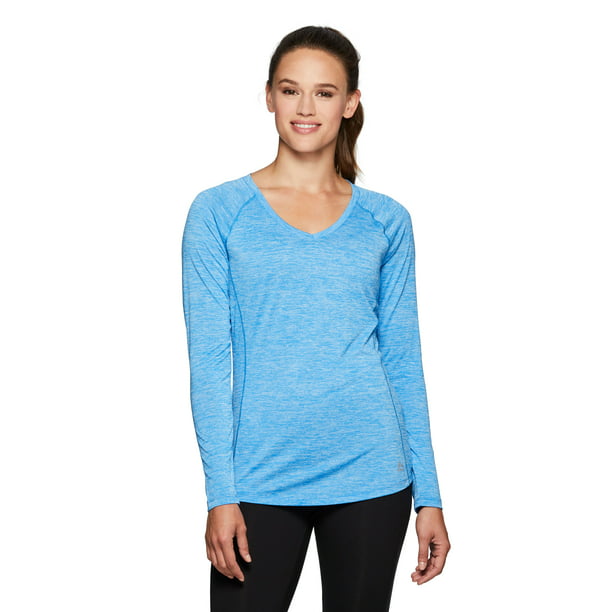RBX - RBX Active Women's Long Sleeve Space Dye V-Neck Running Tee Shirt ...