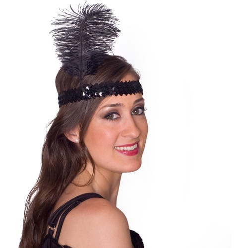 Sunnywood Black Flapper Headpiece