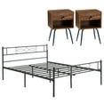 thumbnail image 3 of VECELO 3-piece Bedroom Set, Metal Bed Frame and Nightstands, Queen Size, 3 of 8