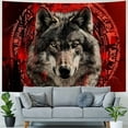 thumbnail image 4 of Shiartex  Viking Wolf Tapestry, Wild Wolves Tapestry Wall Hanging, Norse Red Runes Wall Tapestry Wolf Shadows Bedroom Cool Animal Poster Wall Decor 60x50inch, 4 of 6