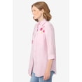 thumbnail image 4 of Woman Within Plus Size 2-Piece Embroidered Poplin Tunic And Tee Set, 4 of 6
