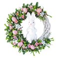 thumbnail image 1 of CNKOO Easter Wreath Flat Printing Egg Garland Pendant with Hanging Rabbit Decoration Home Decor, 1 of 8