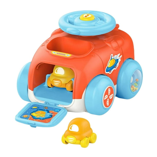 Coche inercial de eyección, coches de empuje con 2 coches pequeños, coches de fricción, coches de juguete Naranja