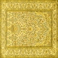 thumbnail image 1 of Ahgly Company Machine Washable Indoor Square Persian Yellow Traditional Area Rugs, 8' Square, 1 of 4