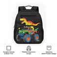 thumbnail image 6 of Jeiento Dinosaur Lightweight Toddler School Bag for Preschool, Tractor 13.5 Inch Kids Backpack for 2-5 Year Old, 2 Front Zipper & 2 Mesh Side Pockets Bookbag, 6 of 7