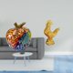 thumbnail image 2 of Figura decorativa de resina, estatua de pollo en miniatura, adorno pintado, material ecológico., 2 of 8