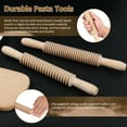 thumbnail image 6 of Austok 2Pcs Wooden Pasta Cutter Wooden Rolling Pin Beechwood Pappardelle Paste Cutter Eco Friendly Pappardelle Paste Maker for Pappardelle Noodles Pasta, 6 of 7