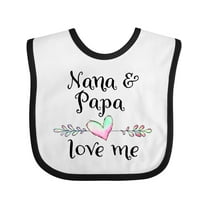 Inktastic Nana and Papa Love Me Heart Grandchild Boys or Girls Baby Bib