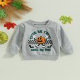 thumbnail image 2 of Bébé Fille Garçon Halloween Tenue Citrouille Lettre Col Rond Pull Pull Vêtements d'Automne, 2 of 7