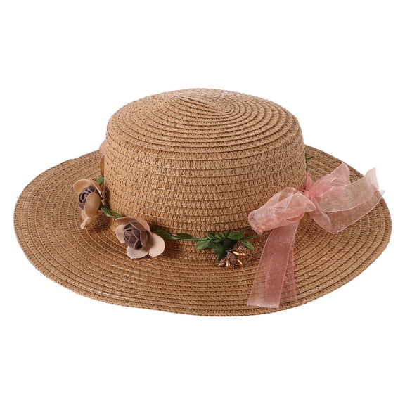 DRAFIDEEP Women's Khaki Wide Brim Sun Hat, Paper Straw Beach Cap for UV , 1 Piece