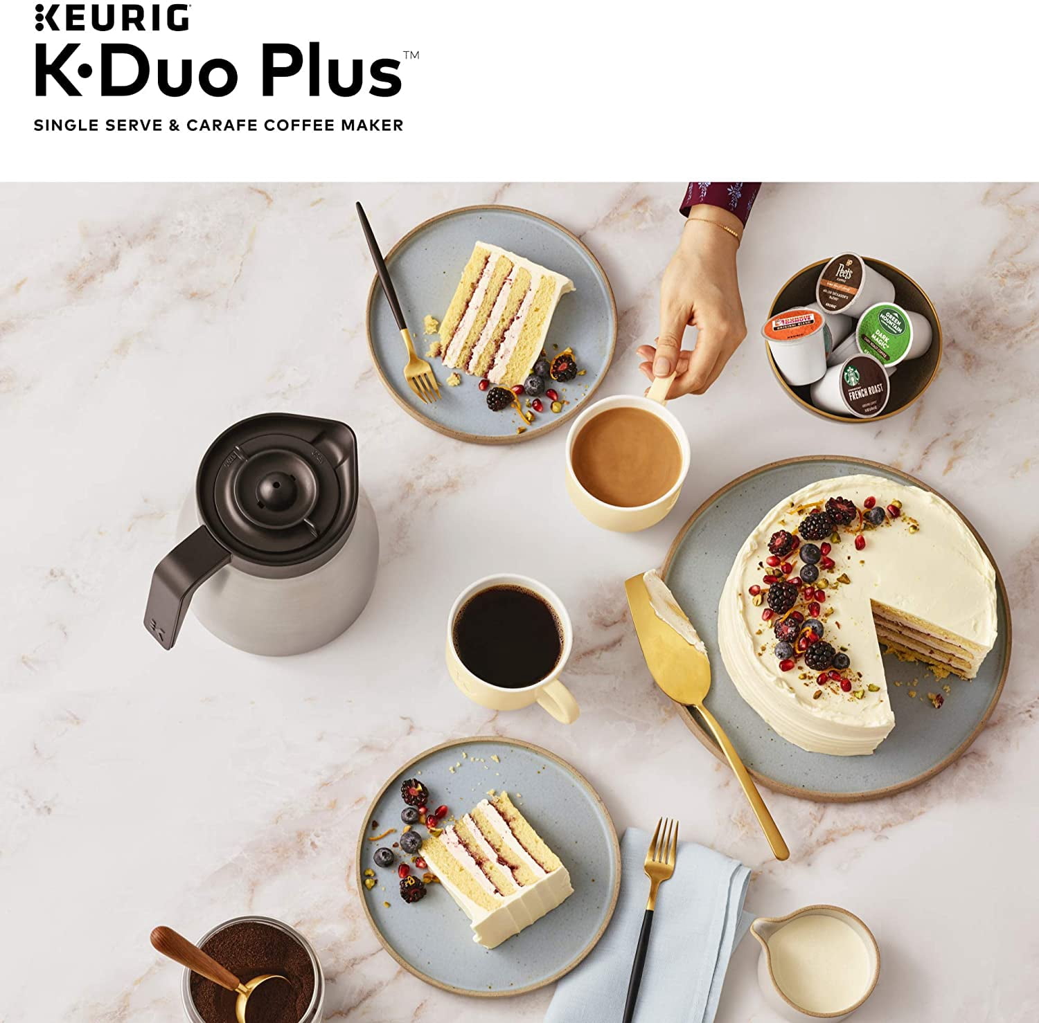 Keurig K-Duo Plus Coffee Maker, with Single Serve K-Cup Pod and 12 Cup Carafe Brewer, Black