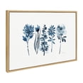 thumbnail image 2 of Kate and Laurel Sylvie Blue Blooms Framed Canvas Wall Art by Patricia Shaw 23x33 Natural Decorative Floral Art for Wall, 2 of 8