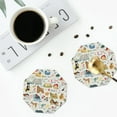 thumbnail image 4 of Lsque Dogs Funny Pets Pattern 4" Drink Coasters Set of 4, PVC Leather Absorbent Coasters, Table Coaster Set Decorative Coffee Cup Coasters Housewarming Gift -Octagon, 4 of 6