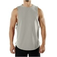 thumbnail image 2 of Wyobmus Men's Sport Tank Top Gym Workout Undershirt Sleeveless Muscle Shirts Crewneck Solid Loose Fit Shirt B-Gray, 2 of 6