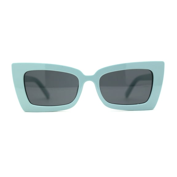 Womens Mod Square Sharp Cat Eye Plastic Sunglasses Blue Black