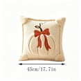thumbnail image 6 of CHJK Pumpkin Embossed Throw Pillow, 18X18Inch Soft Fuzzy 3D Pumpkin Cushion with Bow, Fall Decorative Pillow for Halloween Thanksgiving Sofa Couch Bedroom Home Decor, White, 6 of 7