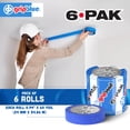 thumbnail image 5 of GripBlue Blue Painter’s Tape 1 Inch (0.94 in) x 60 Yards, 6 Rolls, Multi-Surface Masking Tape for Painting, Clean Removal, Indoor Outdoor, 5 of 7