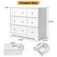 thumbnail image 2 of Ktaxon 6 Drawers Dresser Chests for Bedroom, Wood Chset of Drawers,Dressers Organizer for Bedroom, Living Room,Hallway, White, 2 of 11