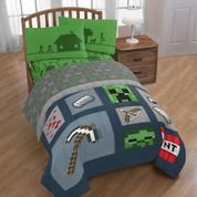 Minecraft Bed Set Twin Kids 5 Piece Comforter Sheets Pillowcase 2dayShip,NoTax 