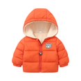thumbnail image 1 of Girl's Cropped Puffer Coat, Adorable Solid Color Design with Secure Pockets, Comfortable Short Jacket for Boys & Girls Daily Wear.Saffron100, 1 of 3