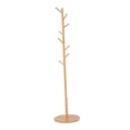 thumbnail image 3 of BRIGHTFUFU 1Pack Sturdy Clothes Rack Wood Beige Hanging Clothes for Office Furniture, 3 of 5