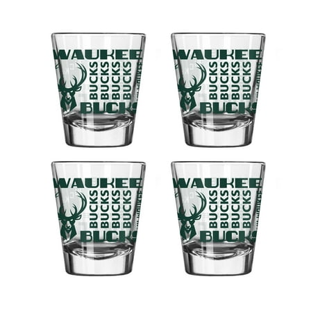 Logo Brands Milwaukee Bucks 4-Pack 2oz. Shot Glass Set
