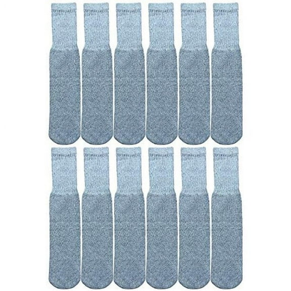 Yacht & Smith Mens Wholesale Bulk Cotton Tube Socks, Referee Style, by SOCKS'NBULK (12 Pairs Gray, Mens 10-13 (Shoe Size 7-12))