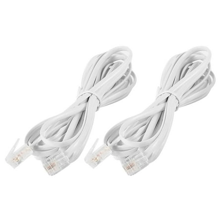 3 Meter Iphone 6 Charger Unique Bargains 2 x 6P2C RJ11 Male to Male Flat Telephone Phone Straight Cable Cord 3 meter 10ft ()