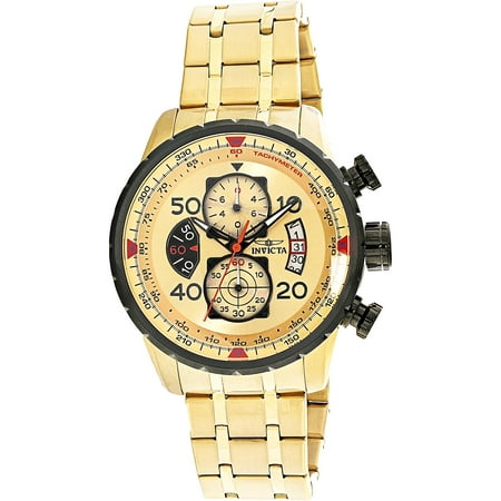 Invicta Men's Aviator 17205 Gold Stainless-Steel Japanese Chronograph Diving Watch