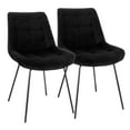 thumbnail image 2 of Elama 2 Piece Tufted Dining Chair in Black with Metal Legs, 2 of 10