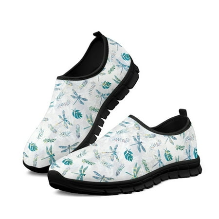 Women Flat Shoe Animal Green Dragonfly Comfortable Running Casual Sneakers Breath Mesh Shoes Students Loafers