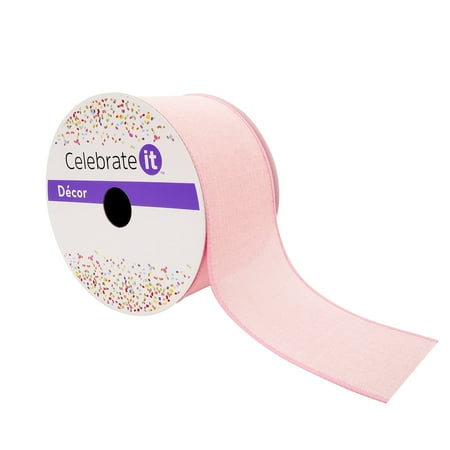 UPC: 0191518419245 | 2.5 Faux Linen Wired Ribbon by Celebrate It™ Décor