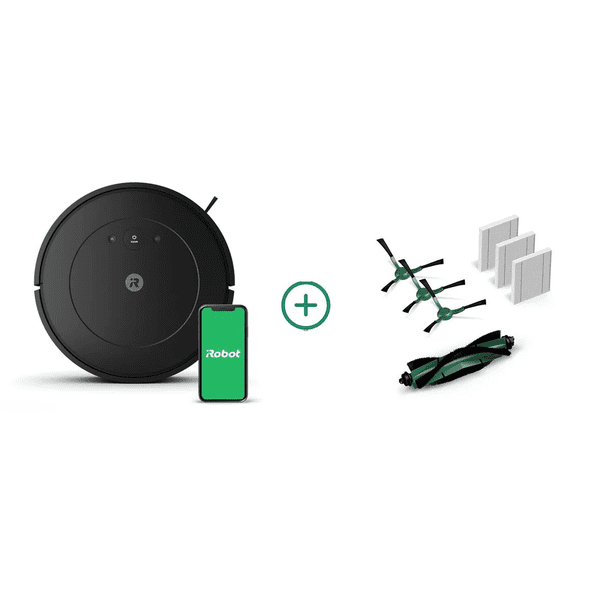 iRobot Roomba Combo Essential, Aspira Y Trapea “Y” con Kit de Repuestos, Trazado de Mapas, 3 Niveles de Succión, 3 Niveles de Agua, Recarga Automatica, Limpieza Localizada