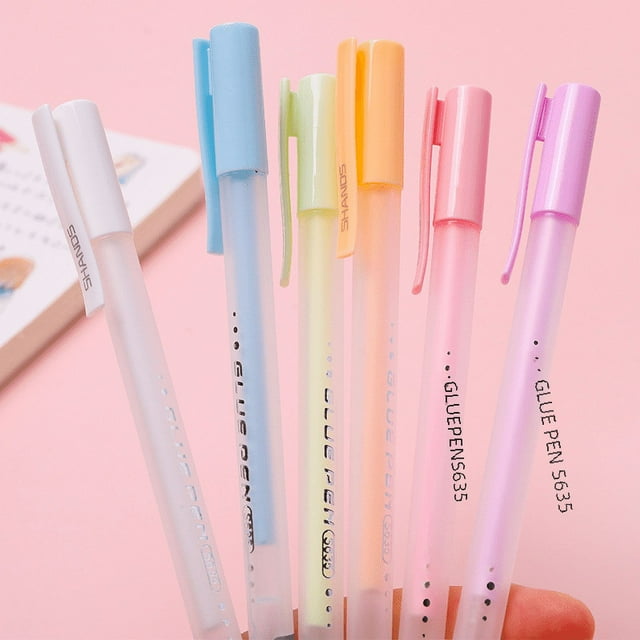 Bolígrafo dispensador de pegamento de color de secado rápido creativo tipo bolígrafo para niños, hecho a mano, para diario