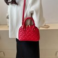 thumbnail image 3 of Bolso de mano para mujer, Bolso de mano de piel sintética, Bolso de mano sencillo y elegante, bandolera (rojo), 3 of 6