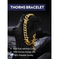 thumbnail image 6 of Bandmax 9MM Thorns Cuban Link Chain Bracelet for Men Dad Son Father's Day Graduation Gift Stainless Steel 14K Gold Plated Curb Chain Bracelet for Women Punk Jewelry, 6 of 9