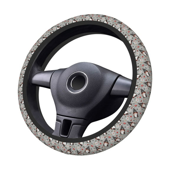 Kdxio Halloween Gnome Print Elastic Stretch Steering Wheel Cover,Auto Steering Wheel Cover,15 Inch Anti-Slip,Warm in Winter and Cool in Summer,Fit Suvs,Vans Cars,Trucks