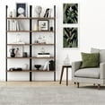 thumbnail image 3 of Nathan James Theo Industrial 5-Shelf Reclaimed Wood Ladder Bookcase with Oak Open Shelves and Black Metal Frame, 3 of 9