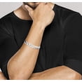 thumbnail image 5 of Miabella 925 Sterling Silver Italian 12mm Solid Diamond-Cut Cuban Link Curb Chain Bracelet, Jewelry For Men Made in Italy (Length 8.5 Inches(men's average size)), 5 of 7