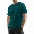 thumbnail image 4 of Nestiefly Men's Printed T-Shirt Raglan Sleeve Short Sleeve Summer Tennis Plain Tee Basic Crewneck Slim Fit Gym Shirts Dark Blue XL, 4 of 7