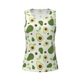 thumbnail image 4 of Xecao Green Avocado print women's scoop neck, loose-fit workout tank tops for the gym., 4 of 9