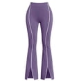 thumbnail image 6 of Noric Women Stripe Split Flare Yoga Pants High Waist Stretch Bootcut Slim Fit Casual Workout Jogging Daily Trousers, 6 of 6