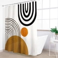 thumbnail image 5 of Abstract Mid Century Shower Curtain for Bathroom Accessories 72Wx72H Inch Modern Cute Contemporary Sun Minimalistic Semicircle Curve Aesthetic Fabric Waterproof Polyester 12 Pack Plastic Hooks, 5 of 6