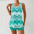 thumbnail image 2 of Summer Womens Plus Size 2 Piece Swimsuit Print Top with Adjustable Straps with Matching Solid Short for Beach & Pool, 2 of 5