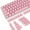 Pink Square, variant on PBT Keycaps 104 Keys OEM Profile PBT Double Shot Keycap Set,ANSI US Layout for Mechanical Keyboard,Compatible with MX Switches Cherry/Gateron/Kailh/Akko Switch. (Retro Black & Grey)